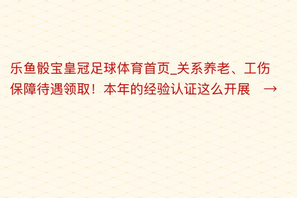 乐鱼骰宝皇冠足球体育首页_关系养老、工伤保障待遇领取！本年的经验认证这么开展​→